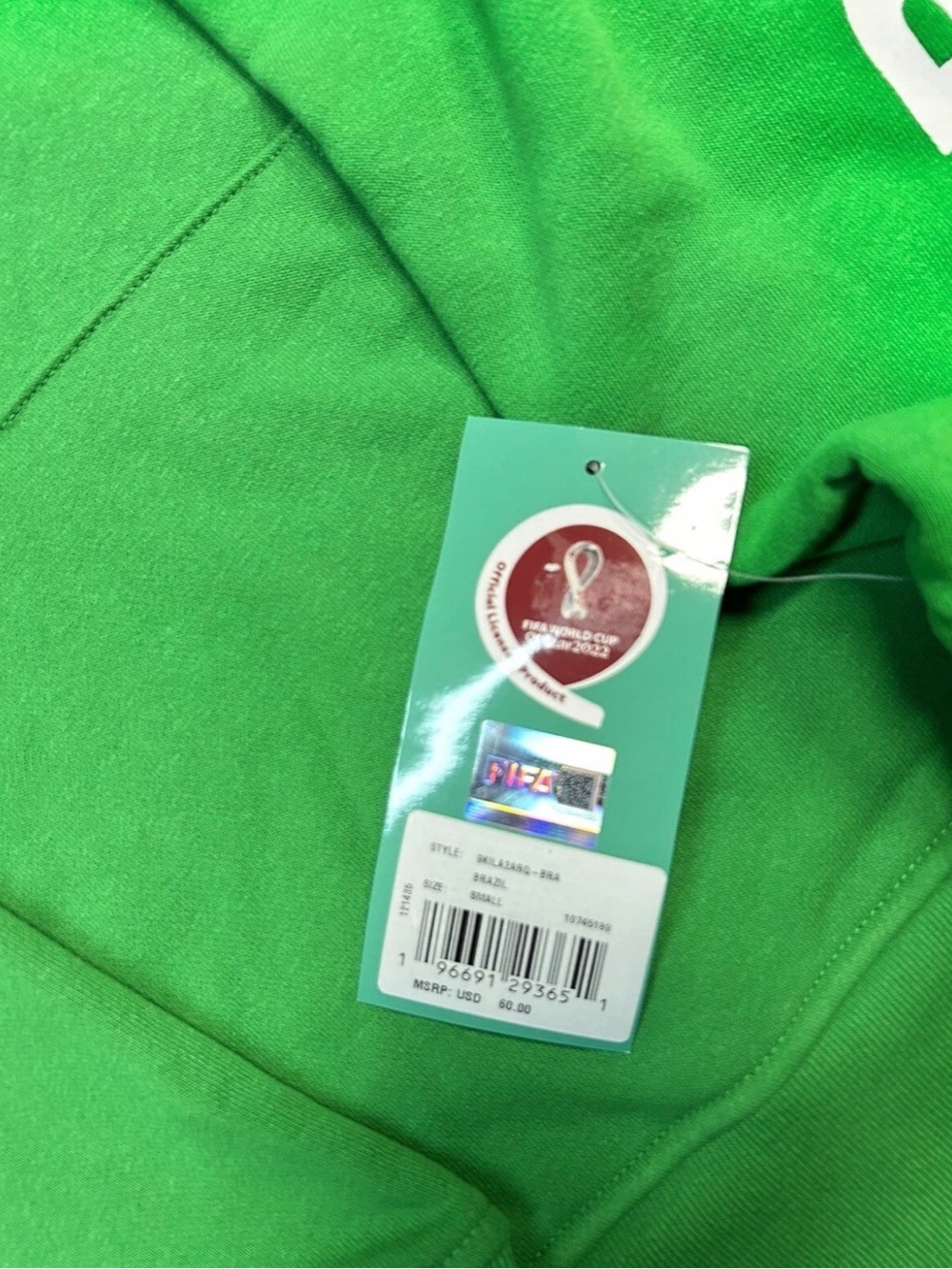 FIFA Licensed World Cup Soccer Futball Hoodie Sweatshirt Team Brazil Small - Picture 2 of 7